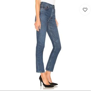 AGOLDE high rise straight leg cropped jeans